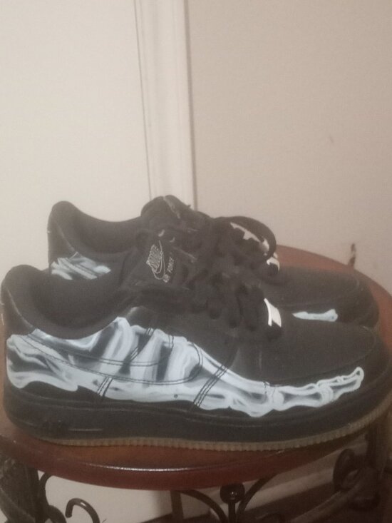 Nike Other - Nike Air Force 1 Low '07 QS Black Skeleton Size 6 Pre-Owned BQ7541-001